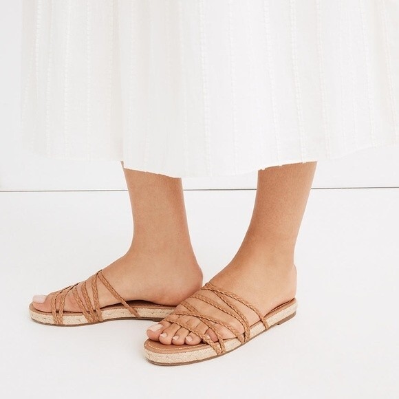 NEW Madewell The Kathryn Espadrille Slide Sandal Tan Leather Women’s Size 6.5 - Picture 15 of 15